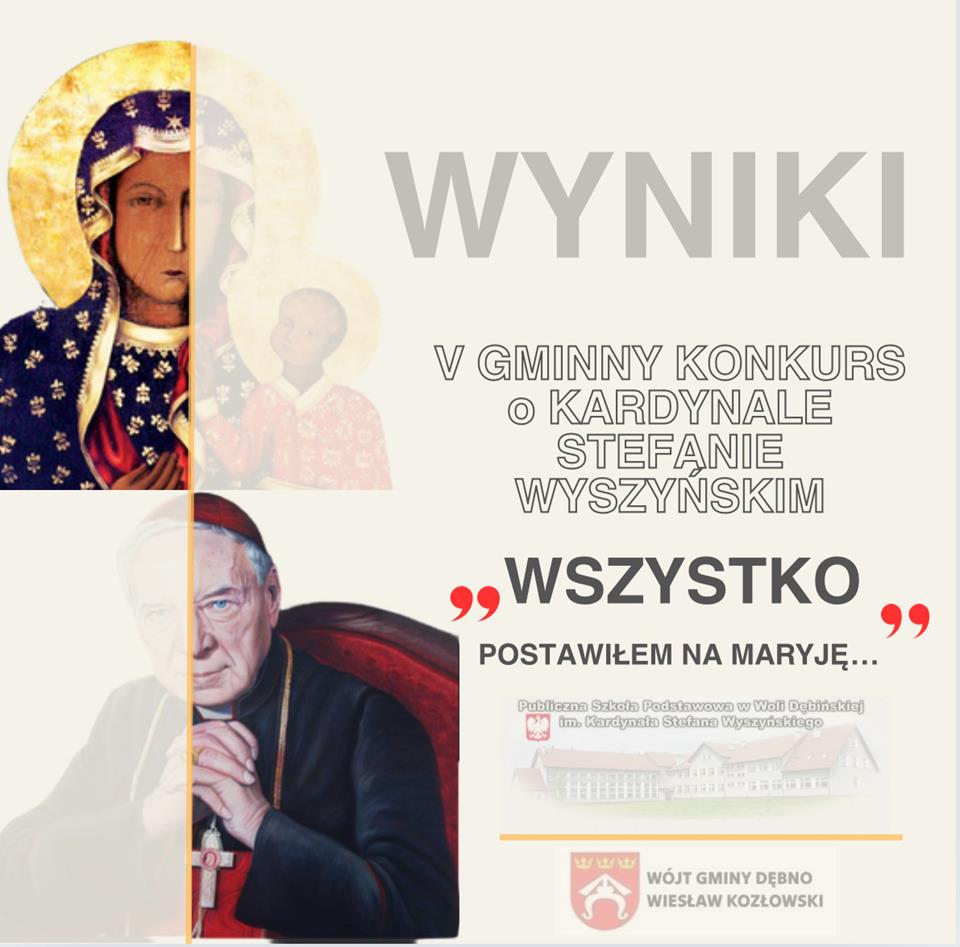 WYNIKI V GMINNEGO KONKURSU O KARDYNALE STEFANIE WYSZYŃSKIM